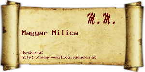 Magyar Milica névjegykártya